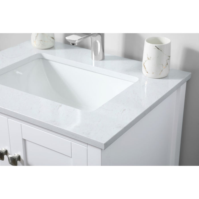 Elegant Lighting Hamilton 24"L Single Vanity Sink, White