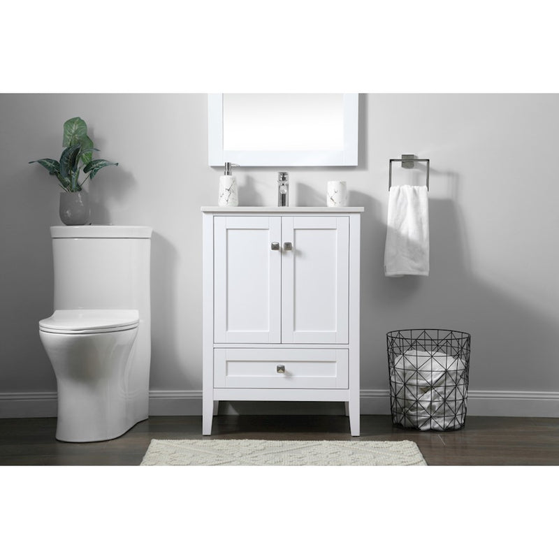 Elegant Lighting Hamilton 24"L Single Vanity Sink, White