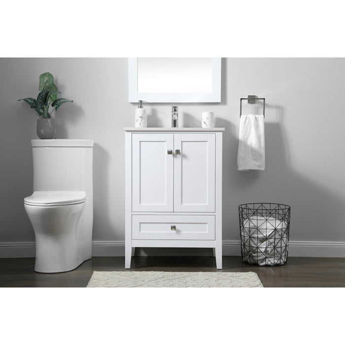 Elegant Lighting Hamilton 24"L Single Vanity Sink, White