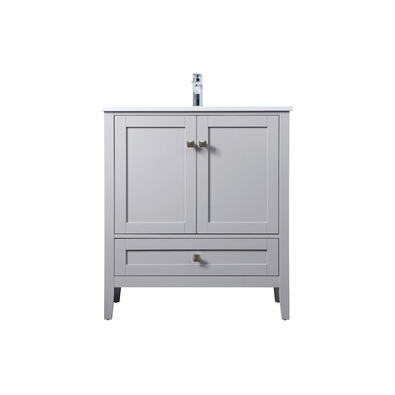Elegant Lighting Hamilton 30"L Single Vanity Sink, Grey - VF21130GR