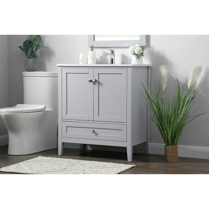 Elegant Lighting Hamilton 30"L Single Vanity Sink, Grey