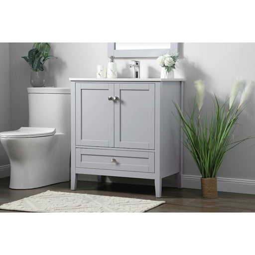 Elegant Lighting Hamilton 30"L Single Vanity Sink, Grey
