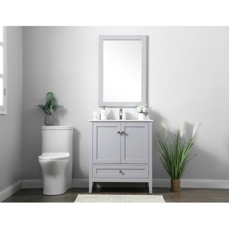 Elegant Lighting Hamilton 30"L Single Vanity Sink, Grey
