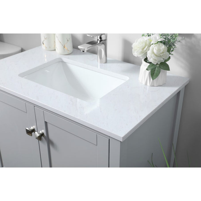Elegant Lighting Hamilton 30"L Single Vanity Sink, Grey