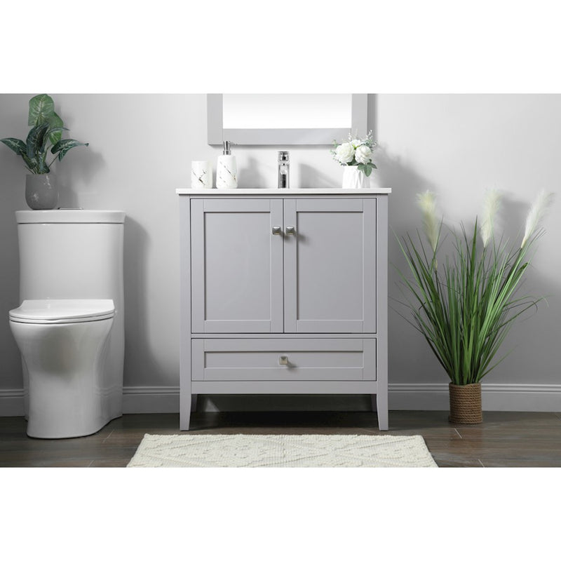 Elegant Lighting Hamilton 30"L Single Vanity Sink, Grey
