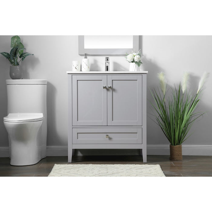 Elegant Lighting Hamilton 30"L Single Vanity Sink, Grey