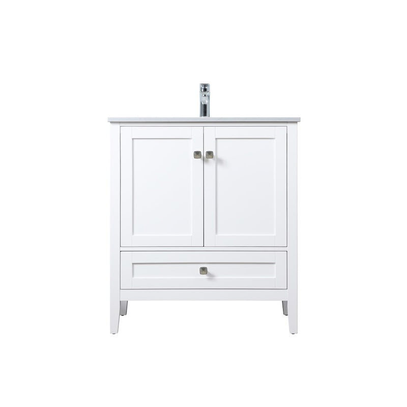 Elegant Lighting Hamilton 30"L Single Vanity Sink, White - VF21130WH