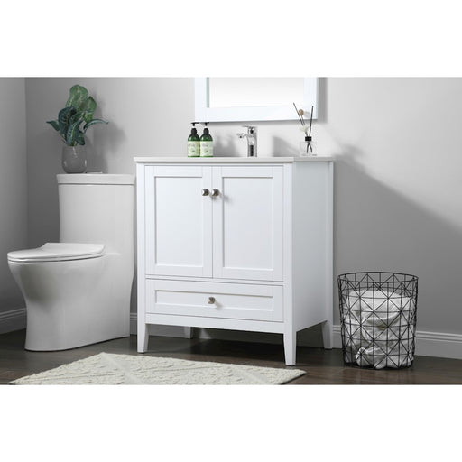 Elegant Lighting Hamilton 30"L Single Vanity Sink, White