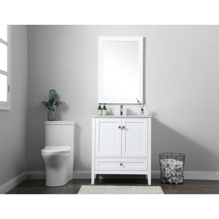 Elegant Lighting Hamilton 30"L Single Vanity Sink, White