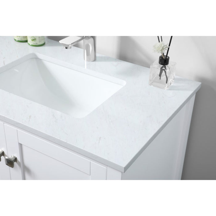 Elegant Lighting Hamilton 30"L Single Vanity Sink, White