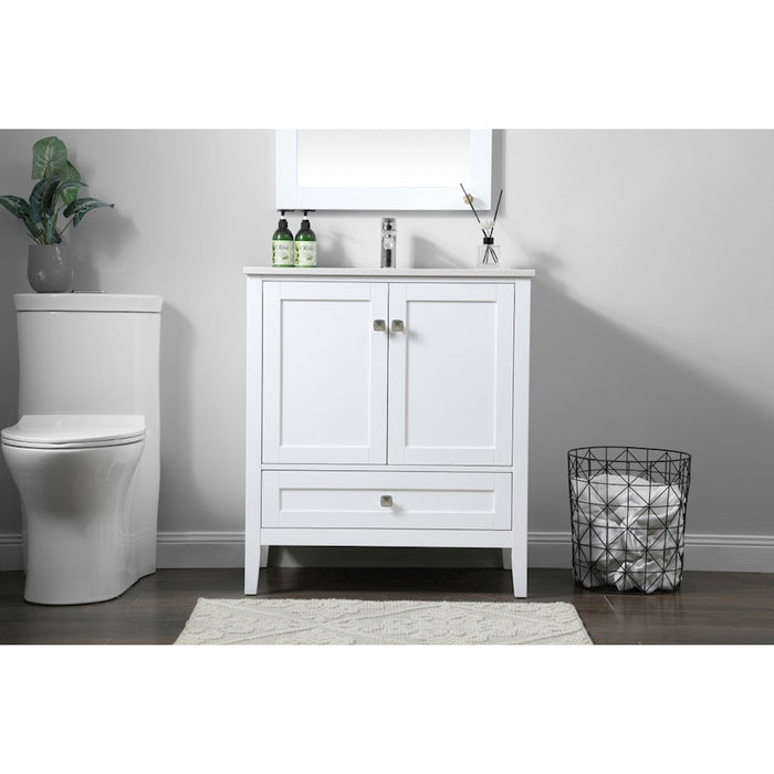 Elegant Lighting Hamilton 30"L Single Vanity Sink, White