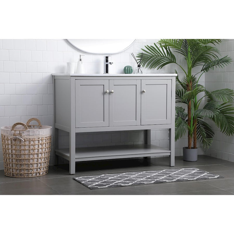 Elegant Lighting Heath 42"L Single Vanity Sink, Grey