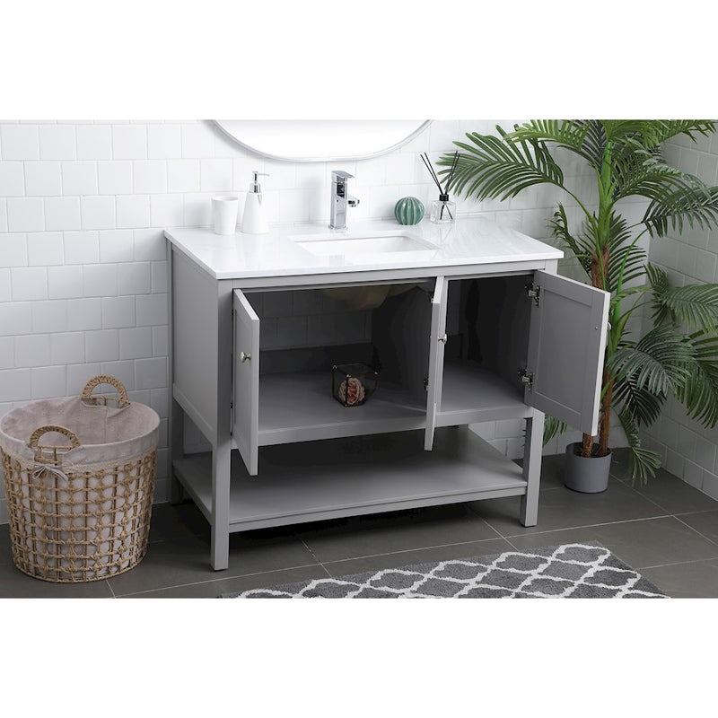 Elegant Lighting Heath 42"L Single Vanity Sink, Grey