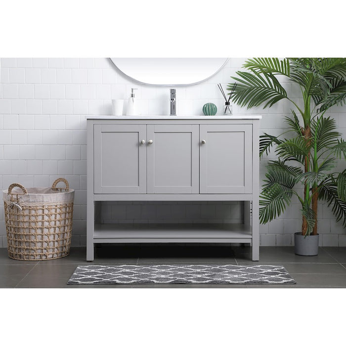 Elegant Lighting Heath 42"L Single Vanity Sink, Grey