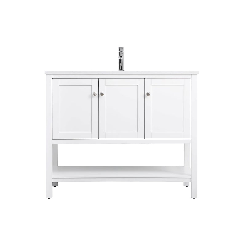 Elegant Lighting Heath 42"L Single Vanity Sink, White - VF22242WH