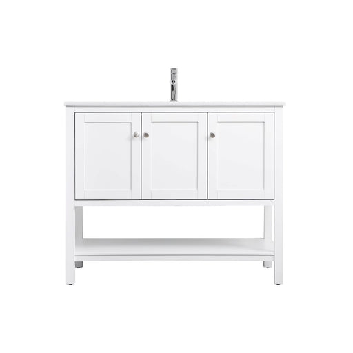 Elegant Lighting Heath 42"L Single Vanity Sink, White - VF22242WH