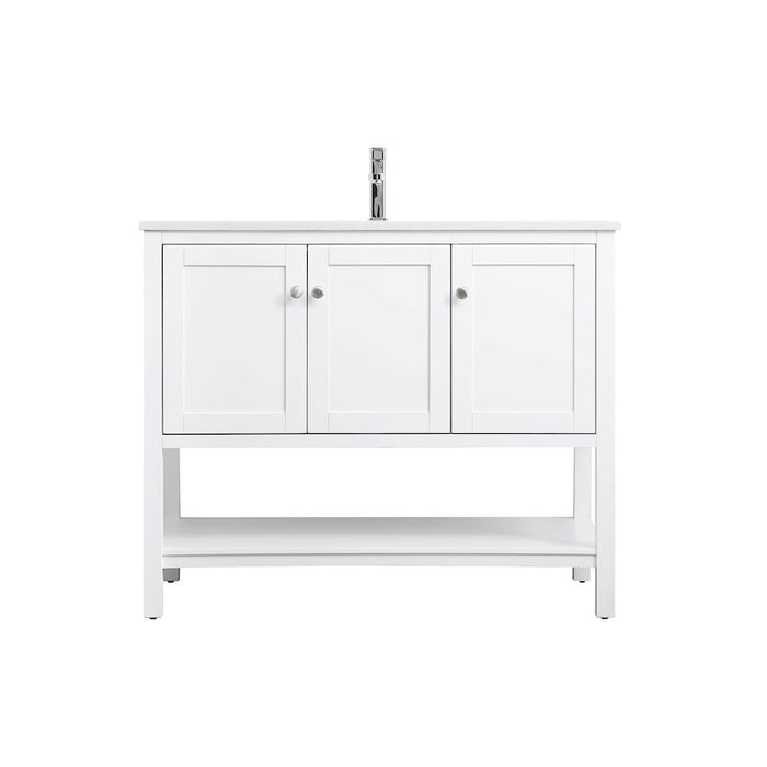 Elegant Lighting Heath 42"L Single Vanity Sink, White - VF22242WH