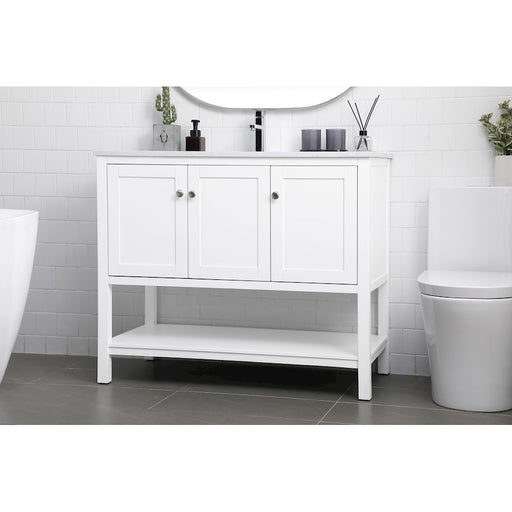 Elegant Lighting Heath 42"L Single Vanity Sink, White