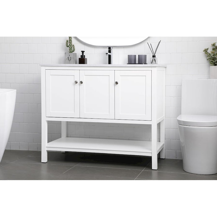 Elegant Lighting Heath 42"L Single Vanity Sink, White