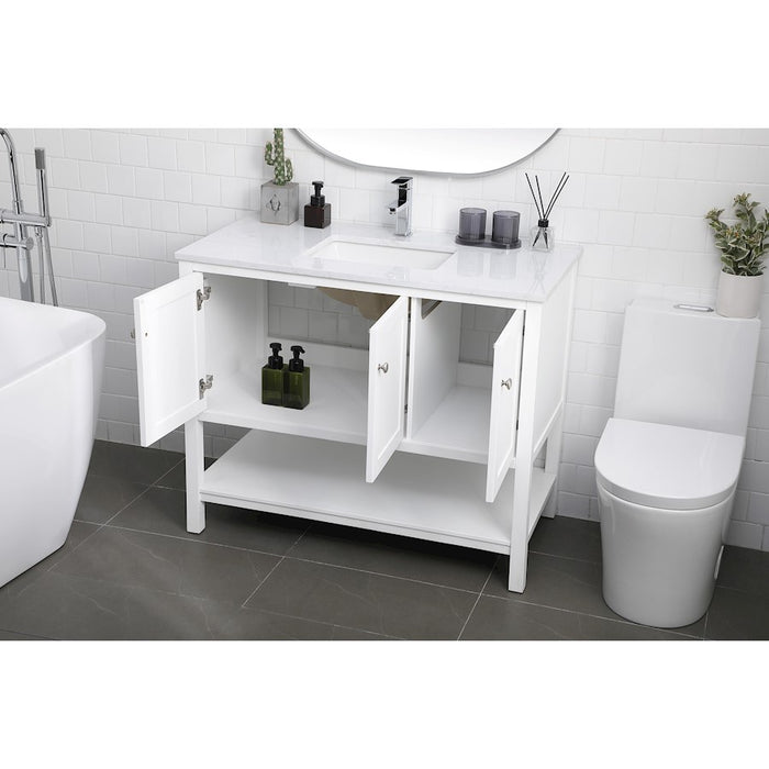 Elegant Lighting Heath 42"L Single Vanity Sink, White