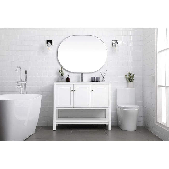 Elegant Lighting Heath 42"L Single Vanity Sink, White