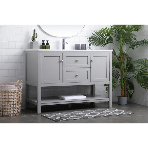 Elegant Lighting Heath 48"L Single Vanity Sink, Grey