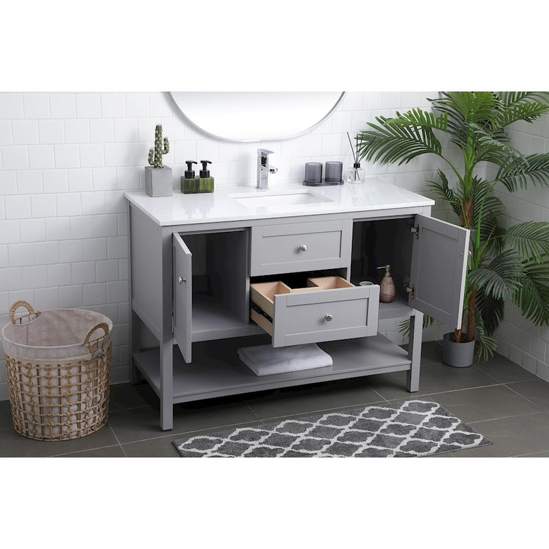 Elegant Lighting Heath 48"L Single Vanity Sink, Grey