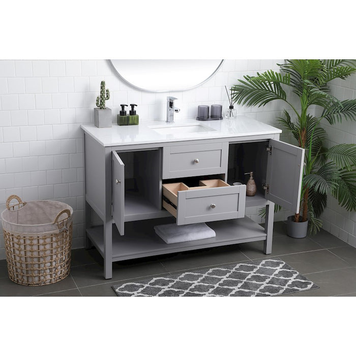 Elegant Lighting Heath 48"L Single Vanity Sink, Grey