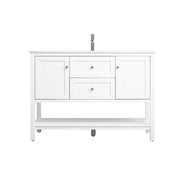 Elegant Lighting Heath 48"L Single Vanity Sink, White - VF22248WH