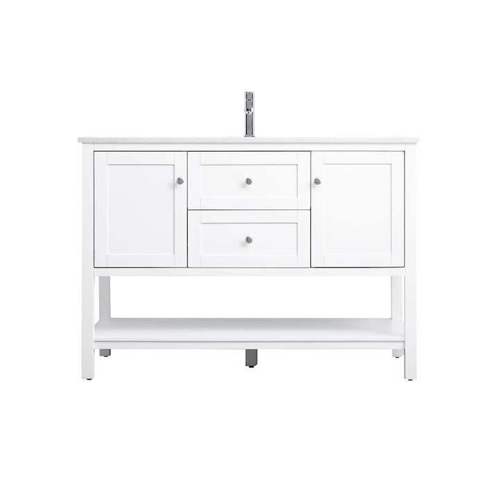 Elegant Lighting Heath 48"L Single Vanity Sink, White - VF22248WH