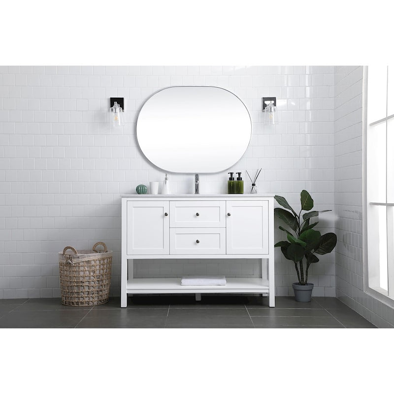 Elegant Lighting Heath 48"L Single Vanity Sink, White