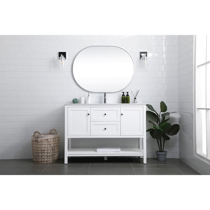 Elegant Lighting Heath 48"L Single Vanity Sink, White