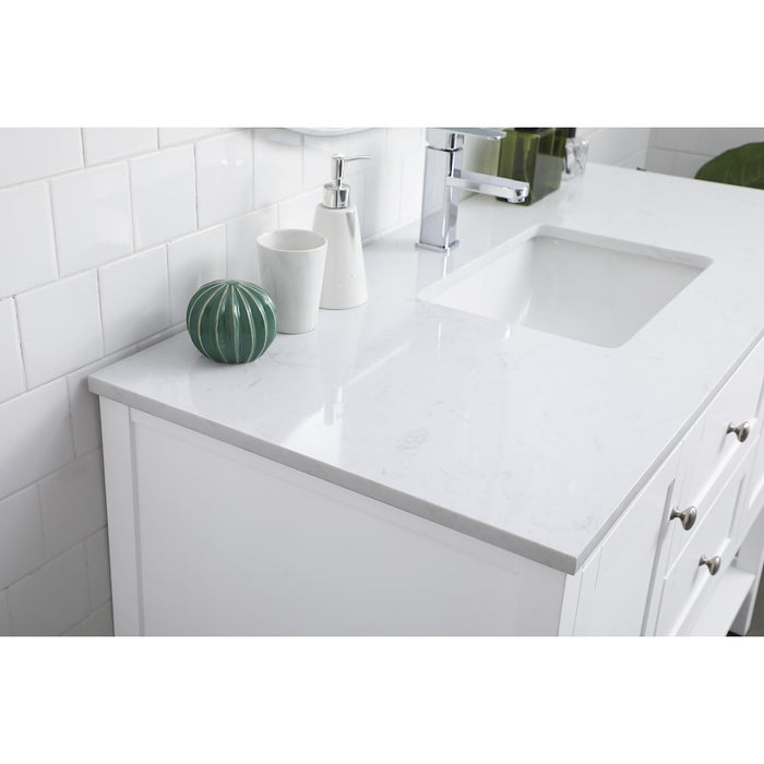 Elegant Lighting Heath 48"L Single Vanity Sink, White