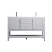 Elegant Lighting Heath 54"L Double Vanity Sink, Grey - VF22254DGR