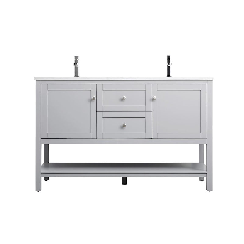 Elegant Lighting Heath 54"L Double Vanity Sink, Grey - VF22254DGR