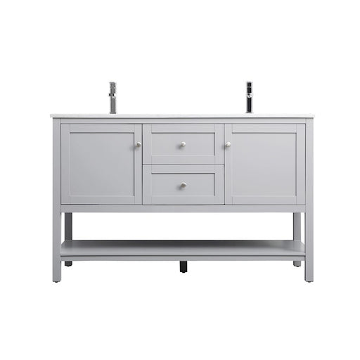 Elegant Lighting Heath 54"L Double Vanity Sink, Grey - VF22254DGR