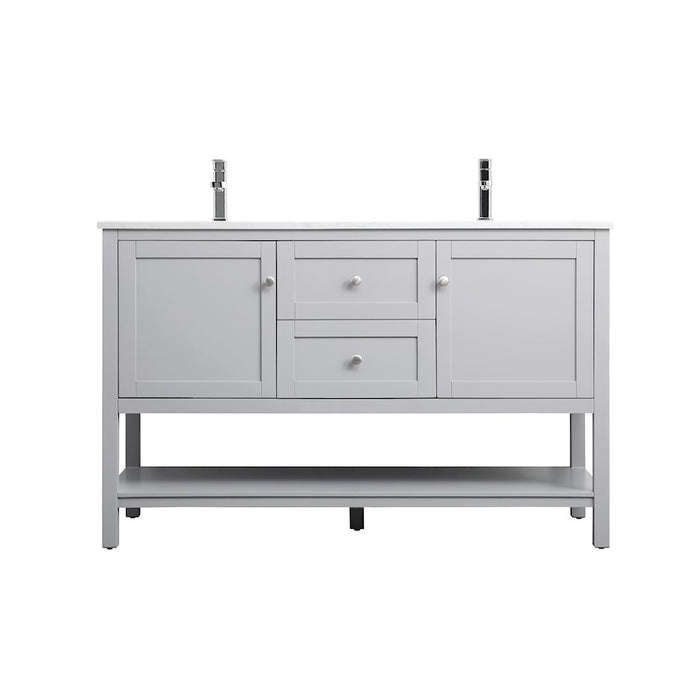 Elegant Lighting Heath 54"L Double Vanity Sink, Grey - VF22254DGR