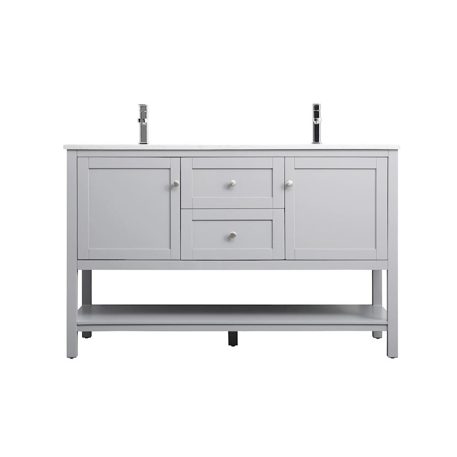 Elegant Lighting Heath 54"L Double Vanity Sink, Grey - VF22254DGR