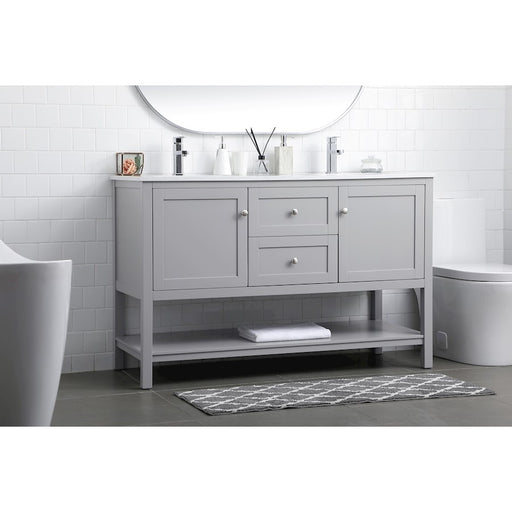 Elegant Lighting Heath 54"L Double Vanity Sink, Grey