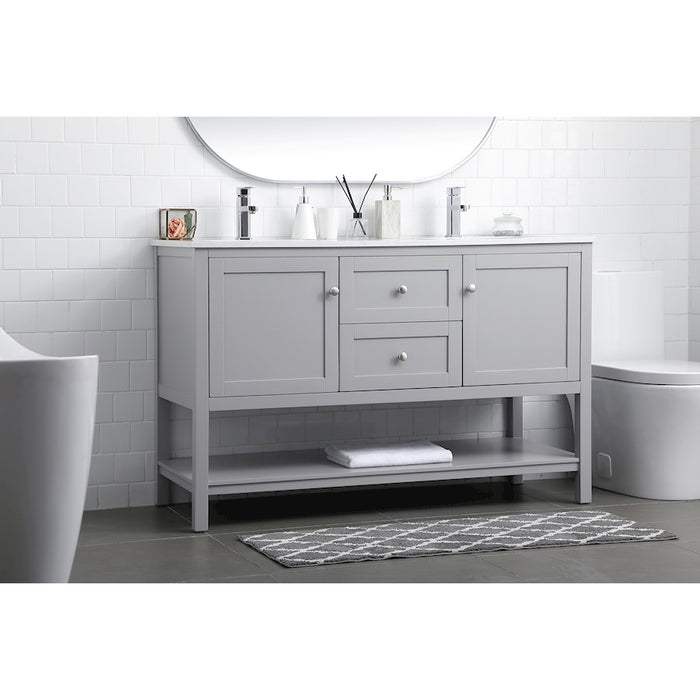 Elegant Lighting Heath 54"L Double Vanity Sink, Grey