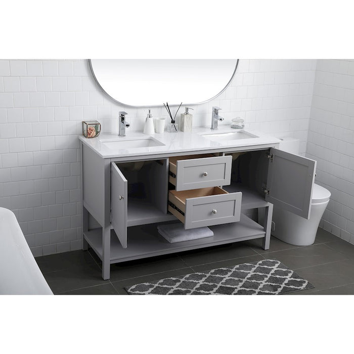 Elegant Lighting Heath 54"L Double Vanity Sink, Grey