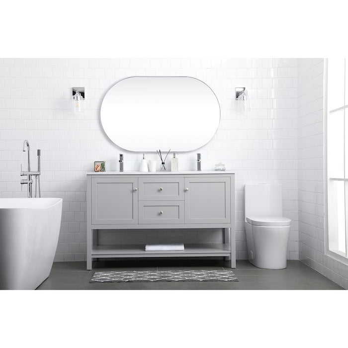 Elegant Lighting Heath 54"L Double Vanity Sink, Grey