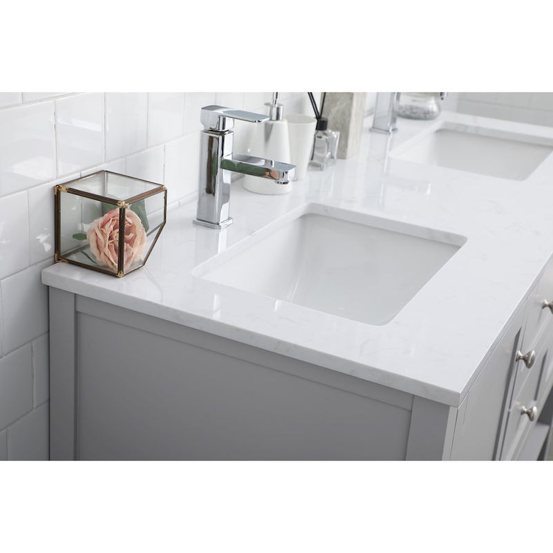 Elegant Lighting Heath 54"L Double Vanity Sink, Grey