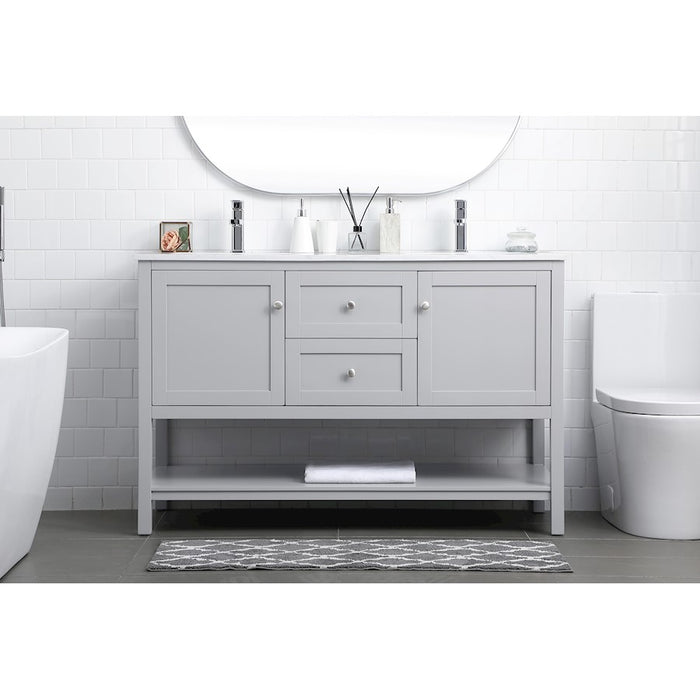Elegant Lighting Heath 54"L Double Vanity Sink, Grey