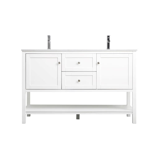 Elegant Lighting Heath 54"L Double Vanity Sink, White - VF22254DWH