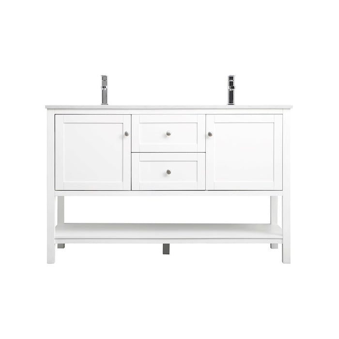 Elegant Lighting Heath 54"L Double Vanity Sink, White - VF22254DWH