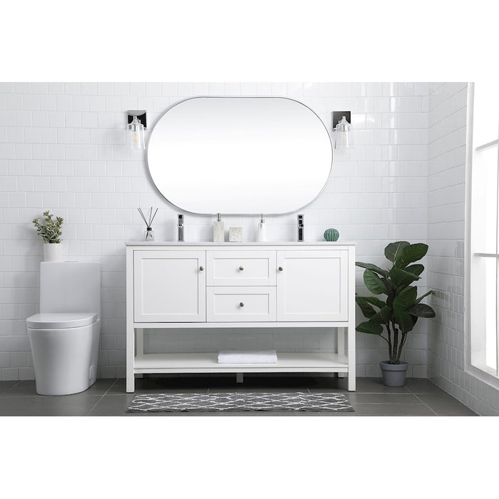 Elegant Lighting Heath 54"L Double Vanity Sink, White
