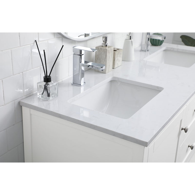 Elegant Lighting Heath 54"L Double Vanity Sink, White