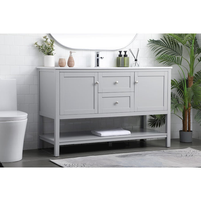 Elegant Lighting Heath 54"L Single Vanity Sink, Grey