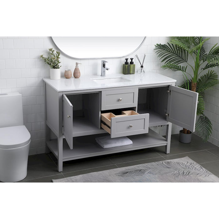 Elegant Lighting Heath 54"L Single Vanity Sink, Grey